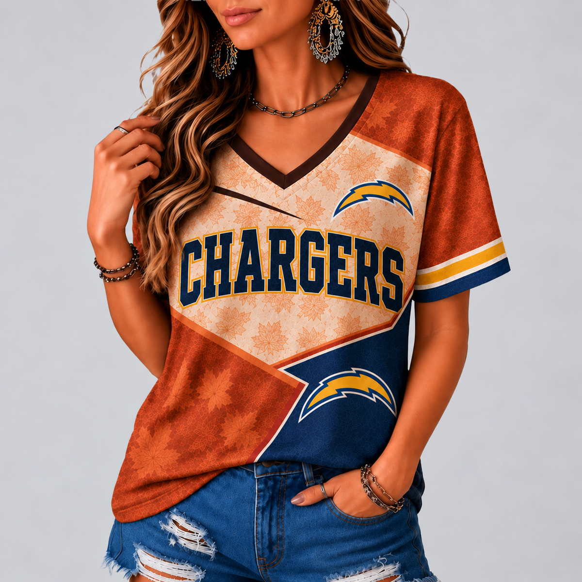 LAC Premium NFL Fall Game Day V-Neck Shirt