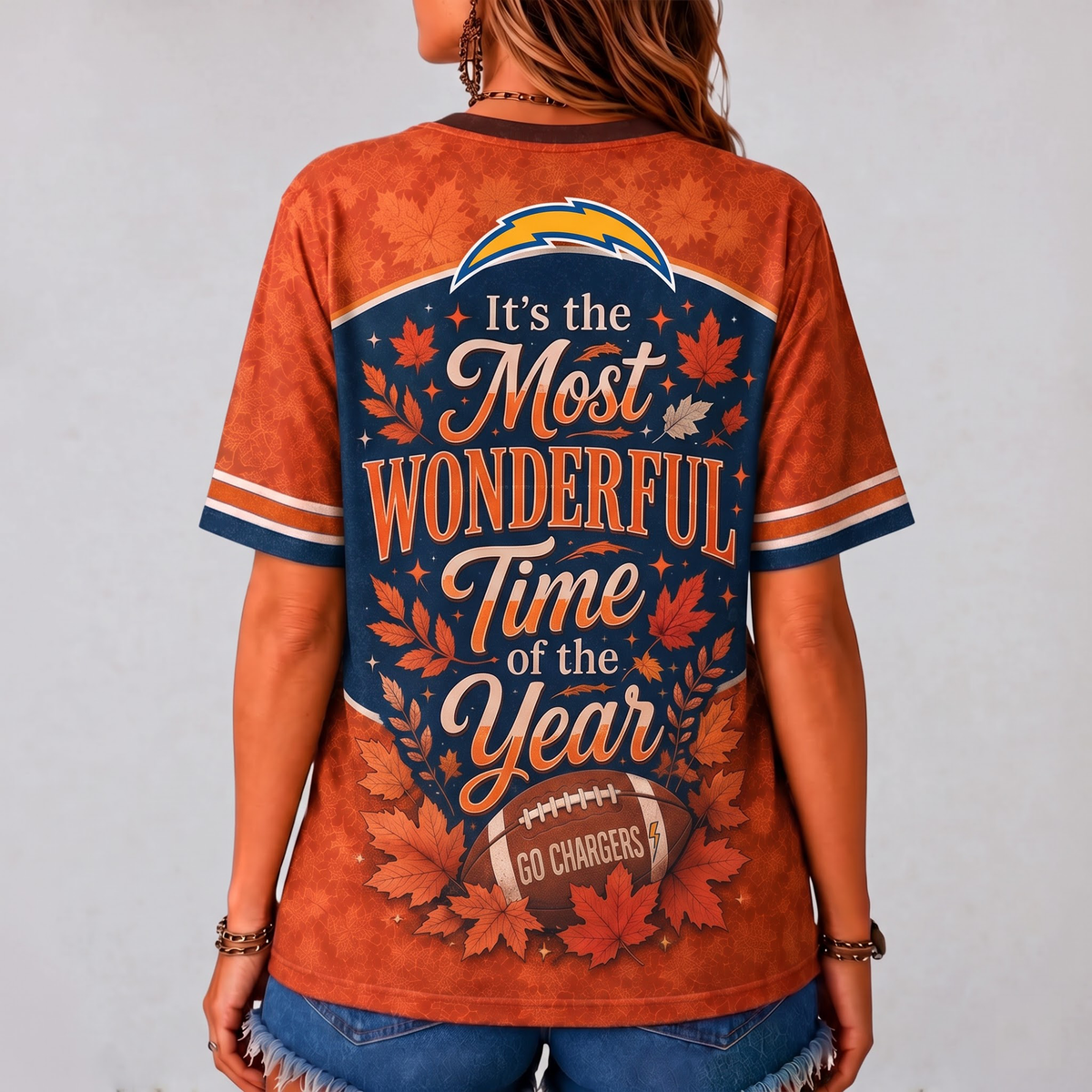 LAC Premium NFL Fall Game Day V-Neck Shirt