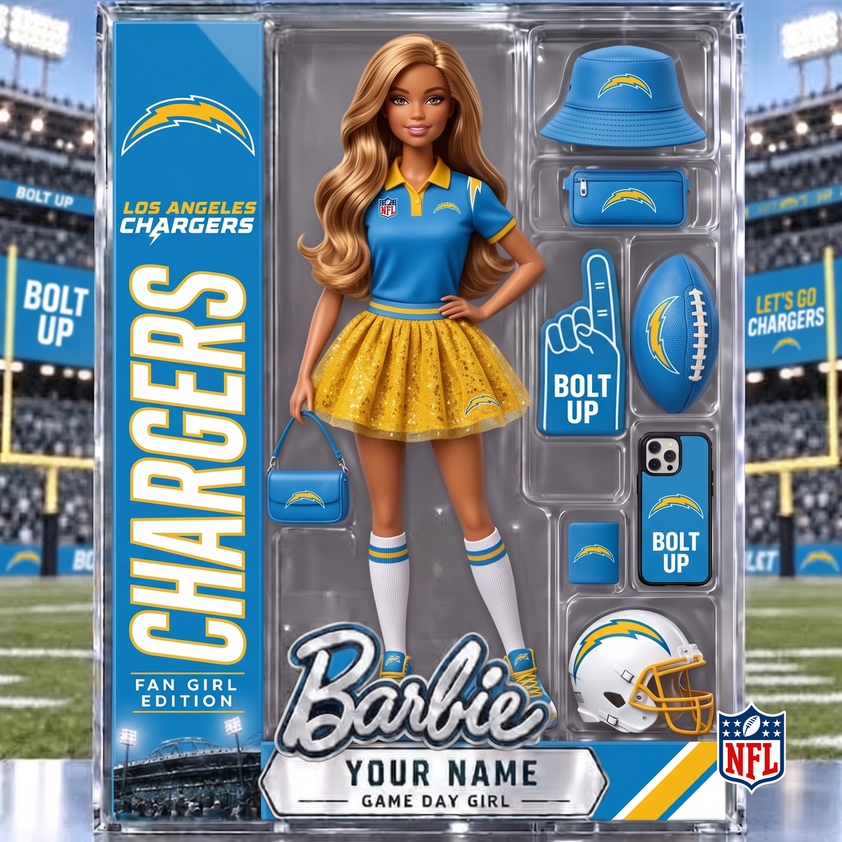 LAC x NFL Barbie Limited Acrylic Block Plaque