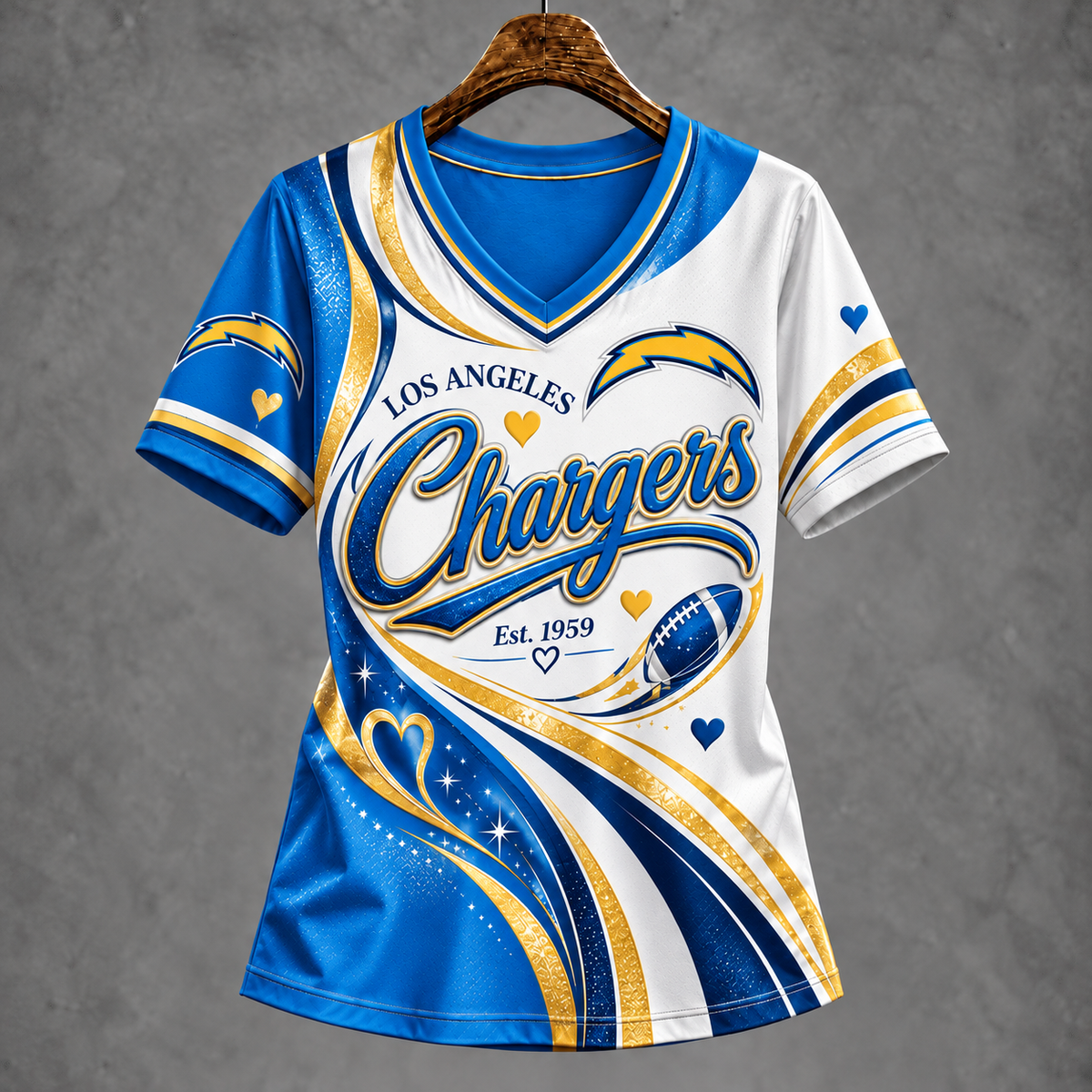 LAC x NFL Premium Womenƒ??s V-Neck Shirt