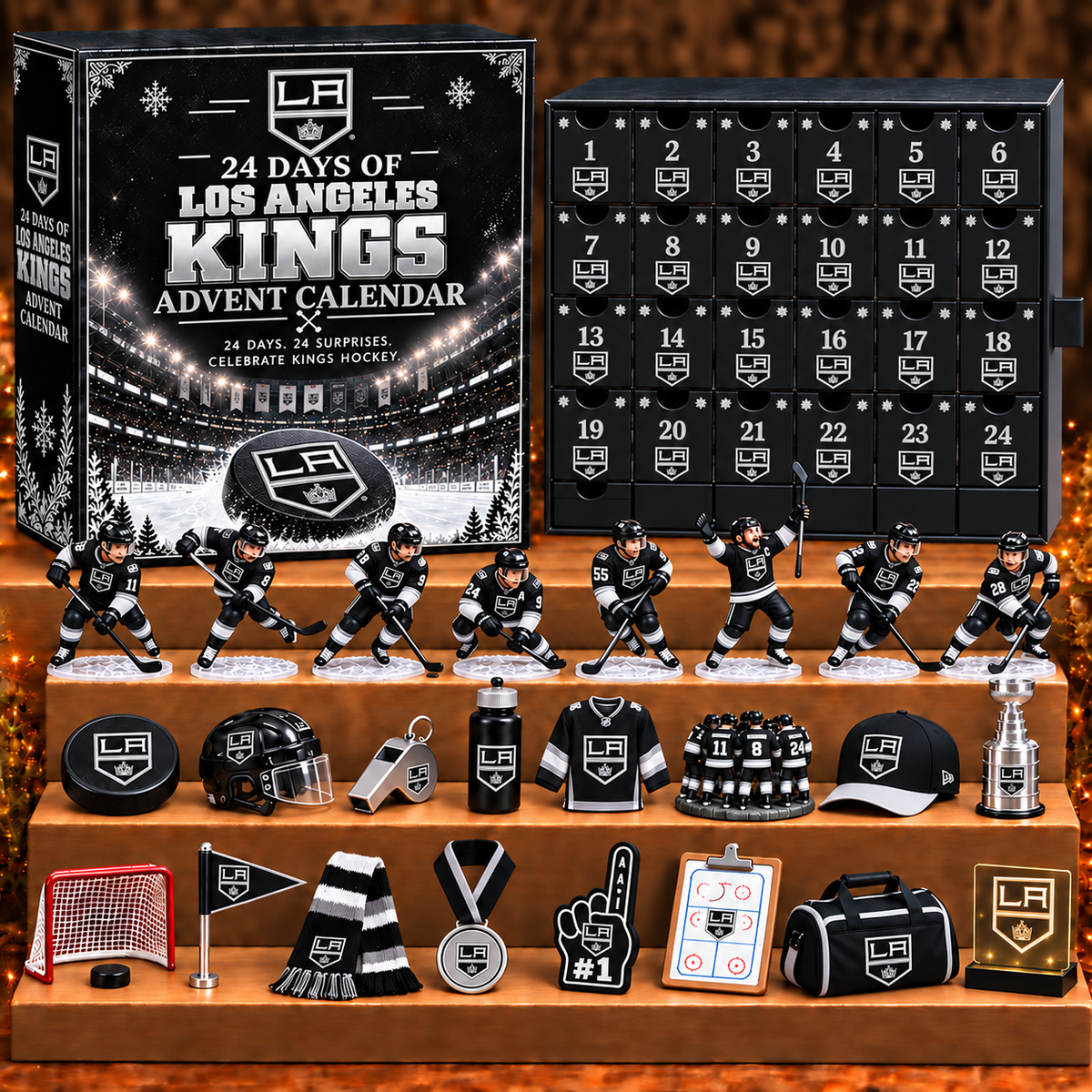 LAK x NHL Personalized 24 Days Of Hockey Ice Advent Calendar Blink Box