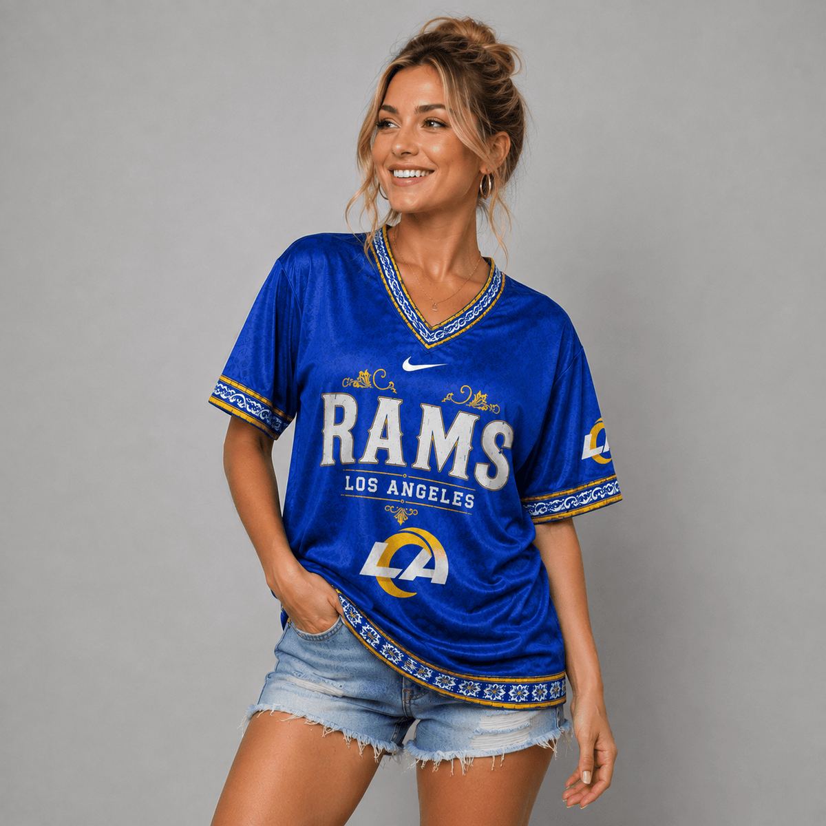 LAR Premium NFL Classic Floral Satin Shirt