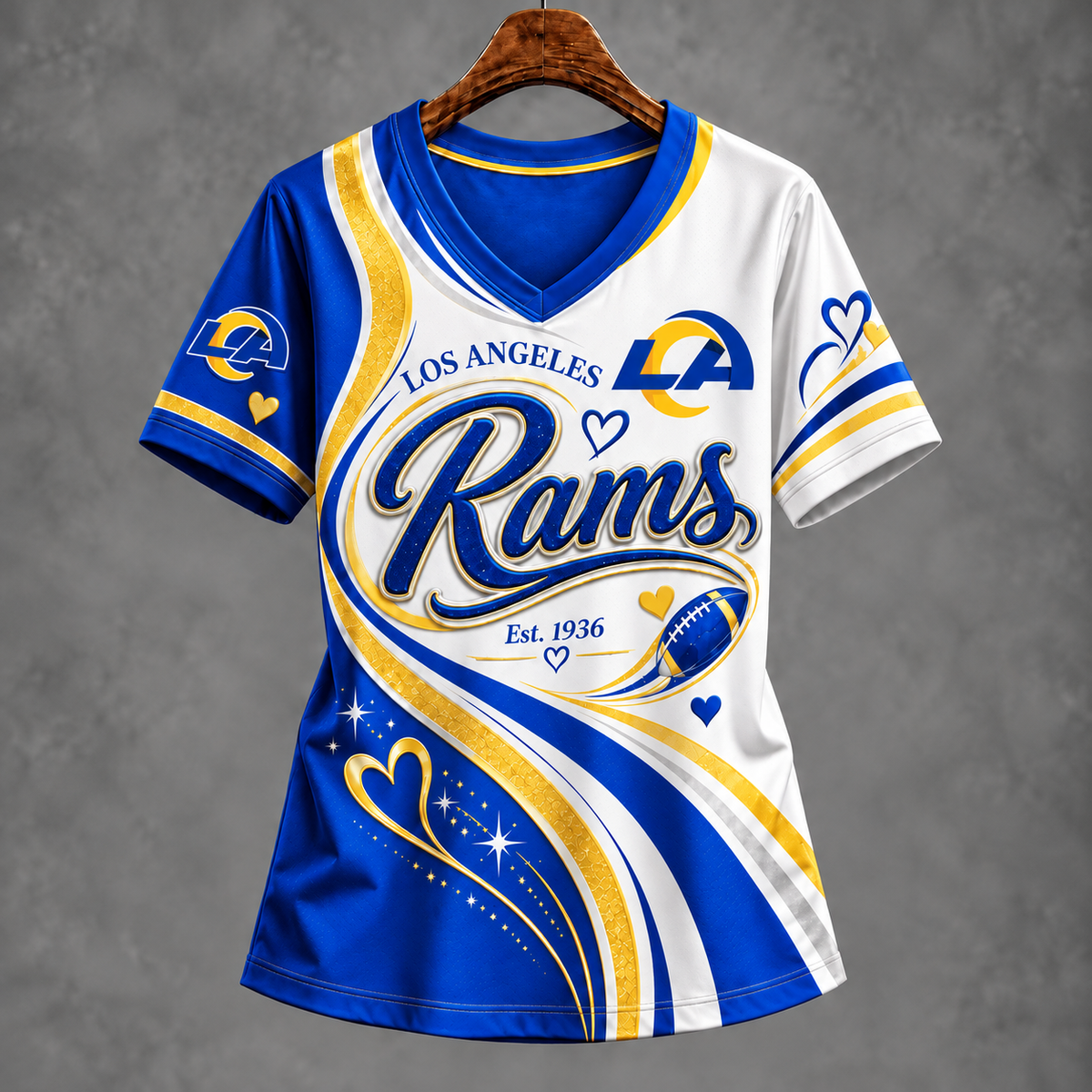 LAR x NFL Premium Womenƒ??s V-Neck Shirt
