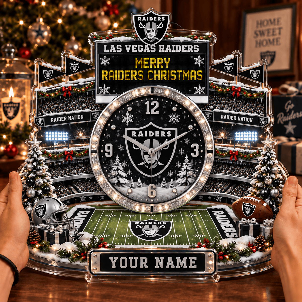 LV x NFL Christmas KICKOFF Personalized Acrylic Hanging Wall Clock – Premium Limited Edition Gift for Men, Women & Football Fans