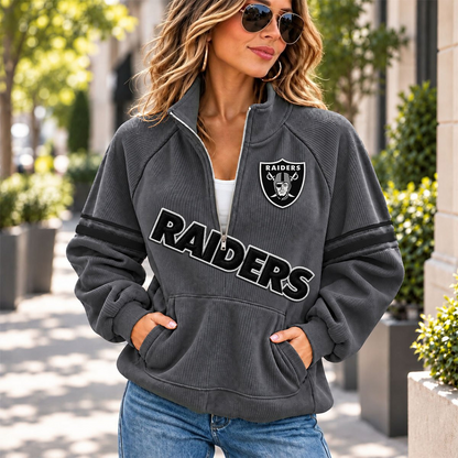 LV x NFL Corduroy half-zip sweatshirt