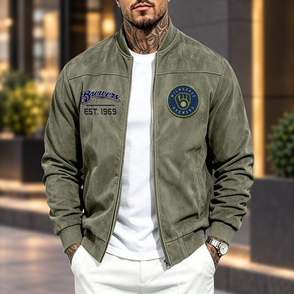 MB x MLB Suede Bomber Jacket
