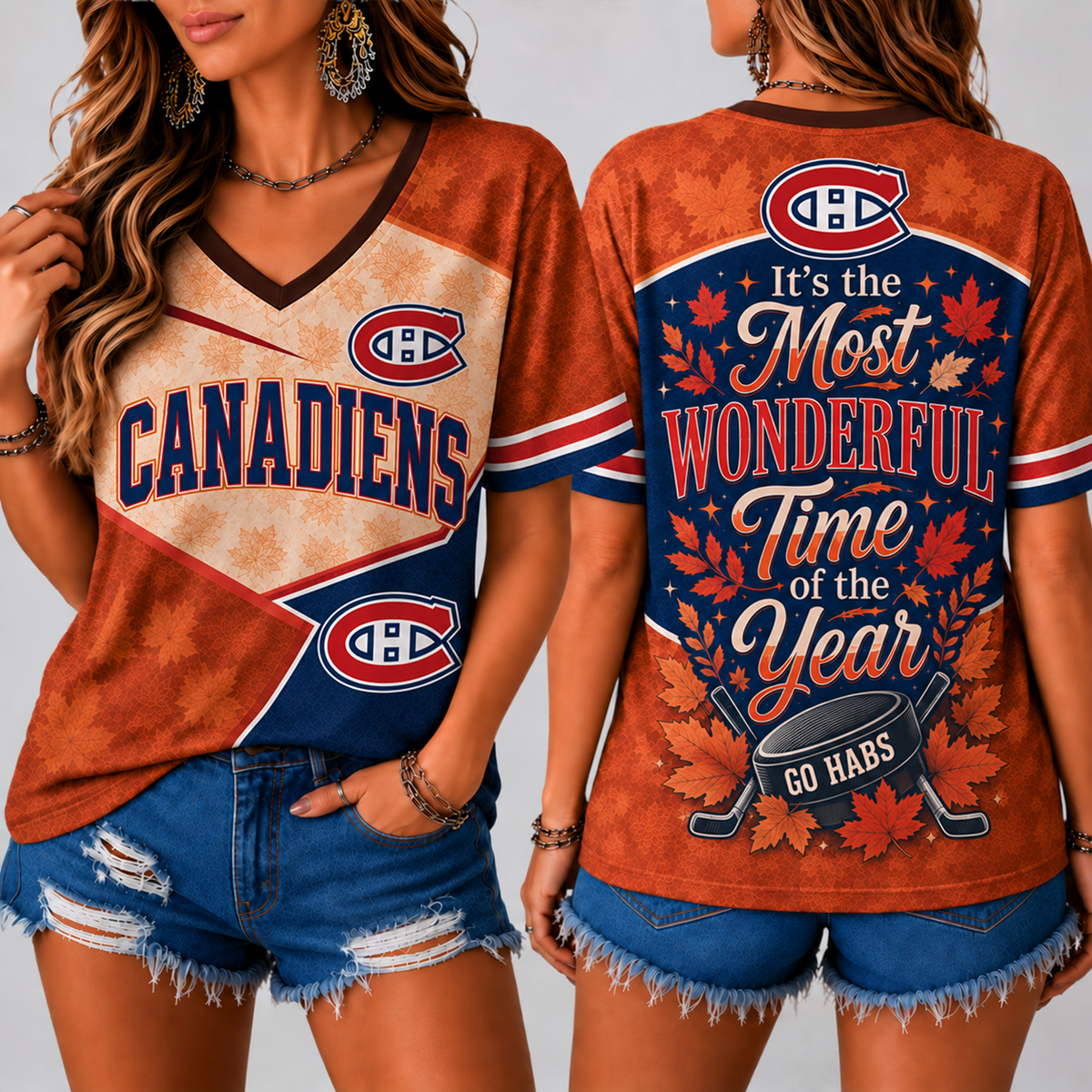 MC Premium NHL Fall Game Day V-Neck Shirt