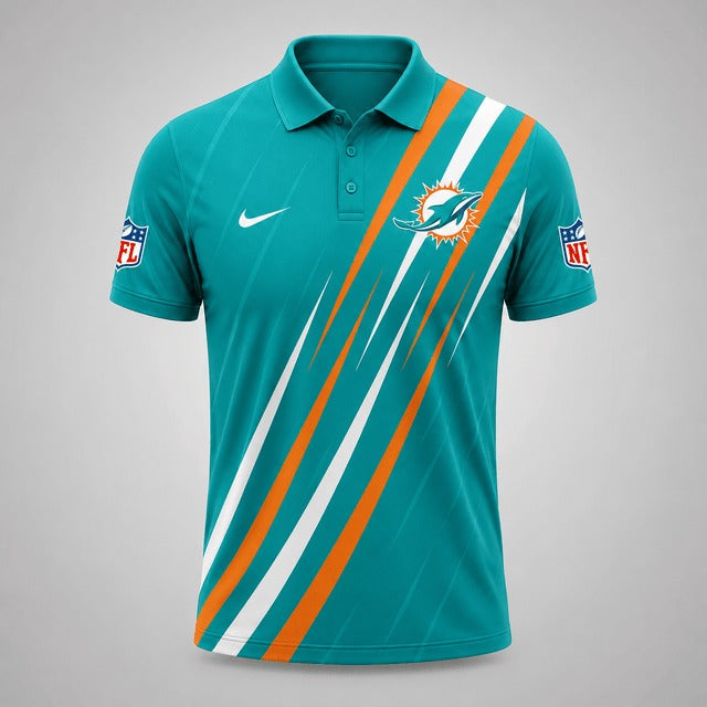 MD Premium NFL Premium Athletic Stripe Polo Shirt