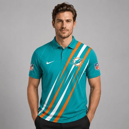 MD Premium NFL Premium Athletic Stripe Polo Shirt