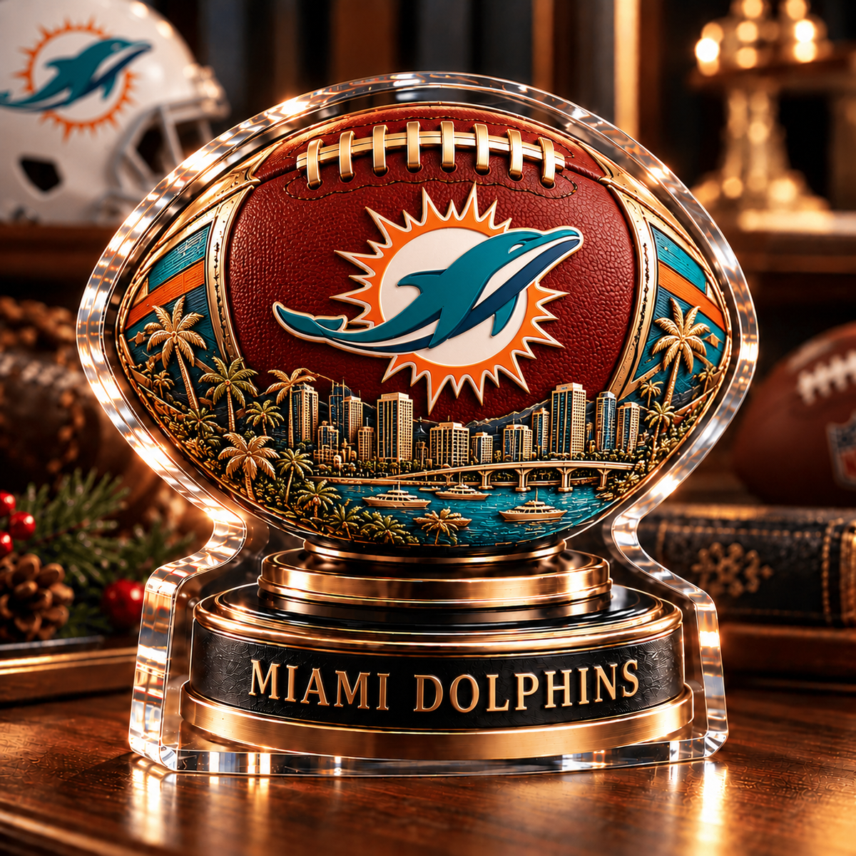 MD x NFL Personalized Name Acrylic Block Plaque Gift For Fan