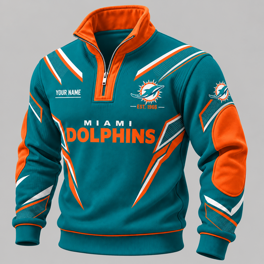 MIA x NFL Personalized Quarter Zip Sweatshirt
