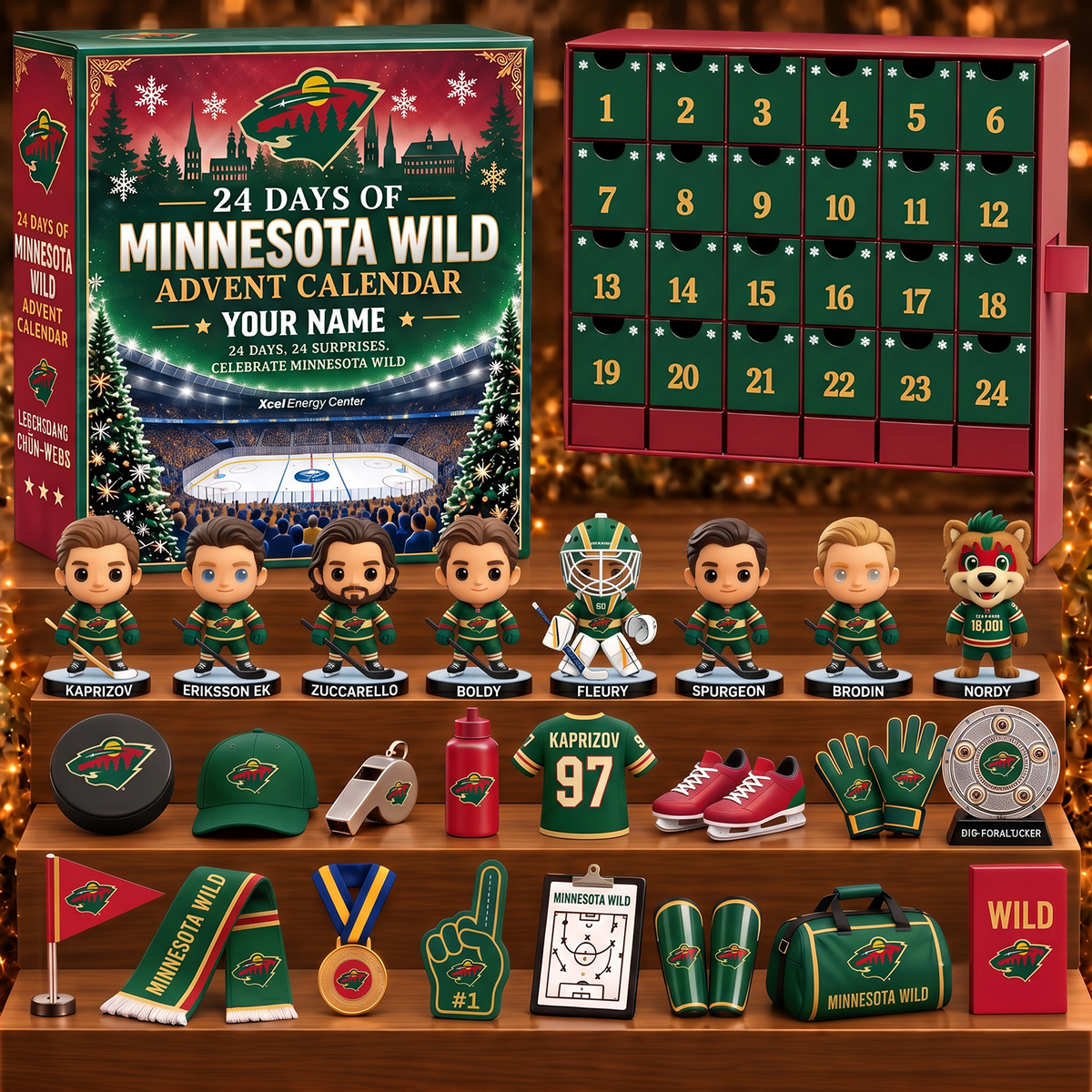 MIN x NHL Game Day Premium Personalized 24 Days Of Advent Calendar