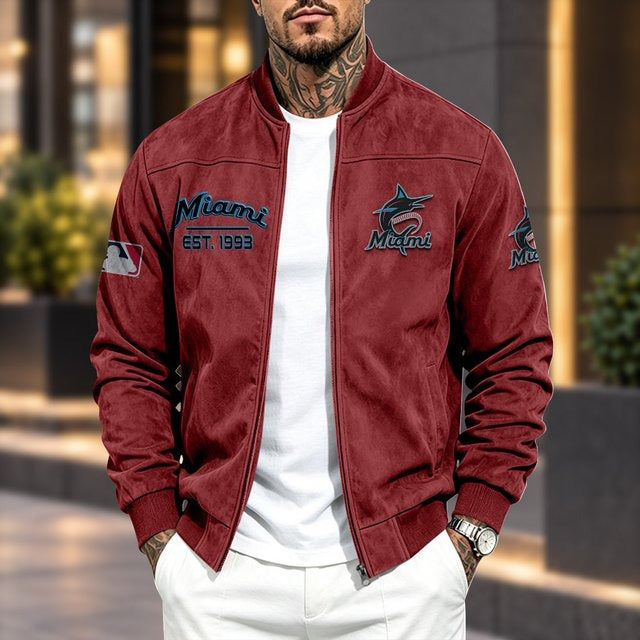 MM x MLB Suede Bomber Jacket