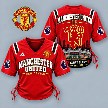 MU Premium EPL Game Day Women Lace-Up Jersey Shirt