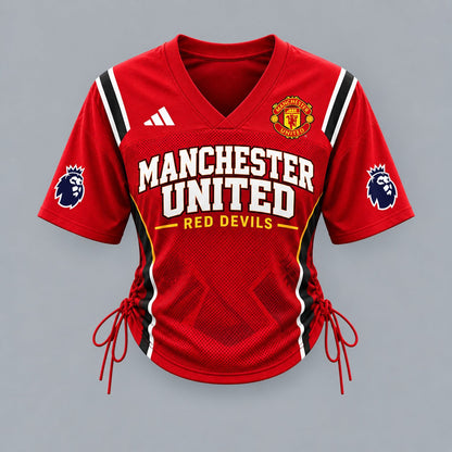 MU Premium EPL Game Day Women Lace-Up Jersey Shirt