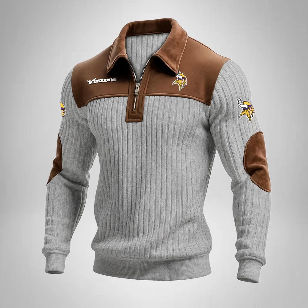MV x NFL Men‘s Suede Zip-up Polo Shirt