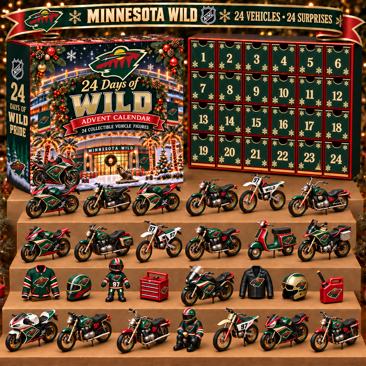 MW x NHL Personalized 24 Days Of Motorcycles Advent Calendar Blink Box