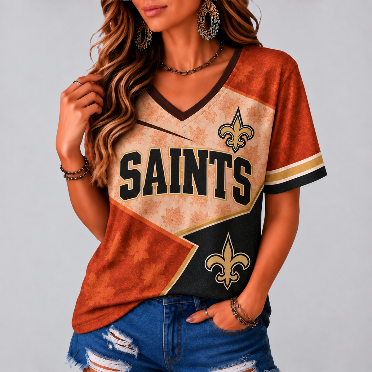 NOS Premium NFL Fall Game Day V-Neck Shirt
