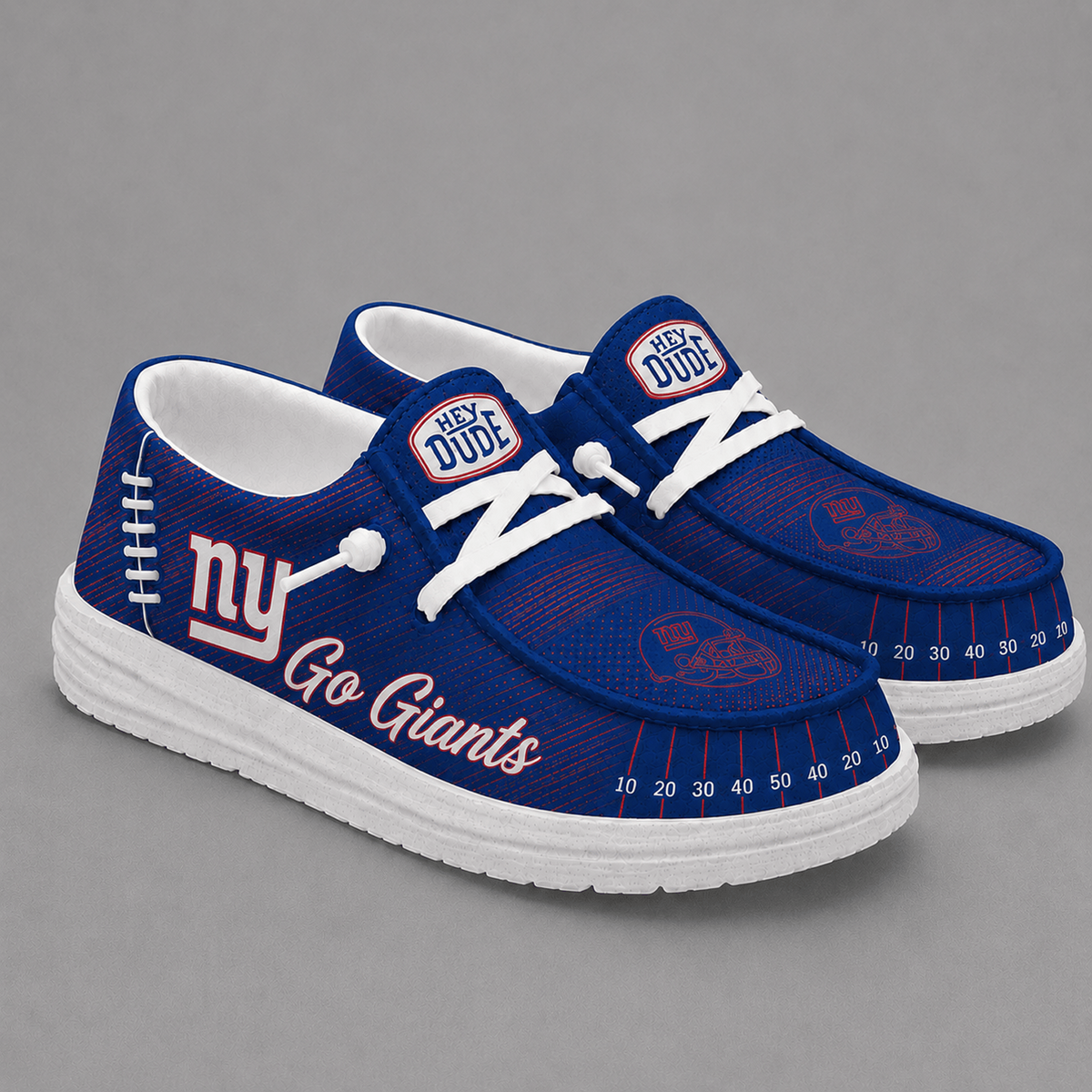 NYG Premium NFL Football Field Fan Loafer Shoes