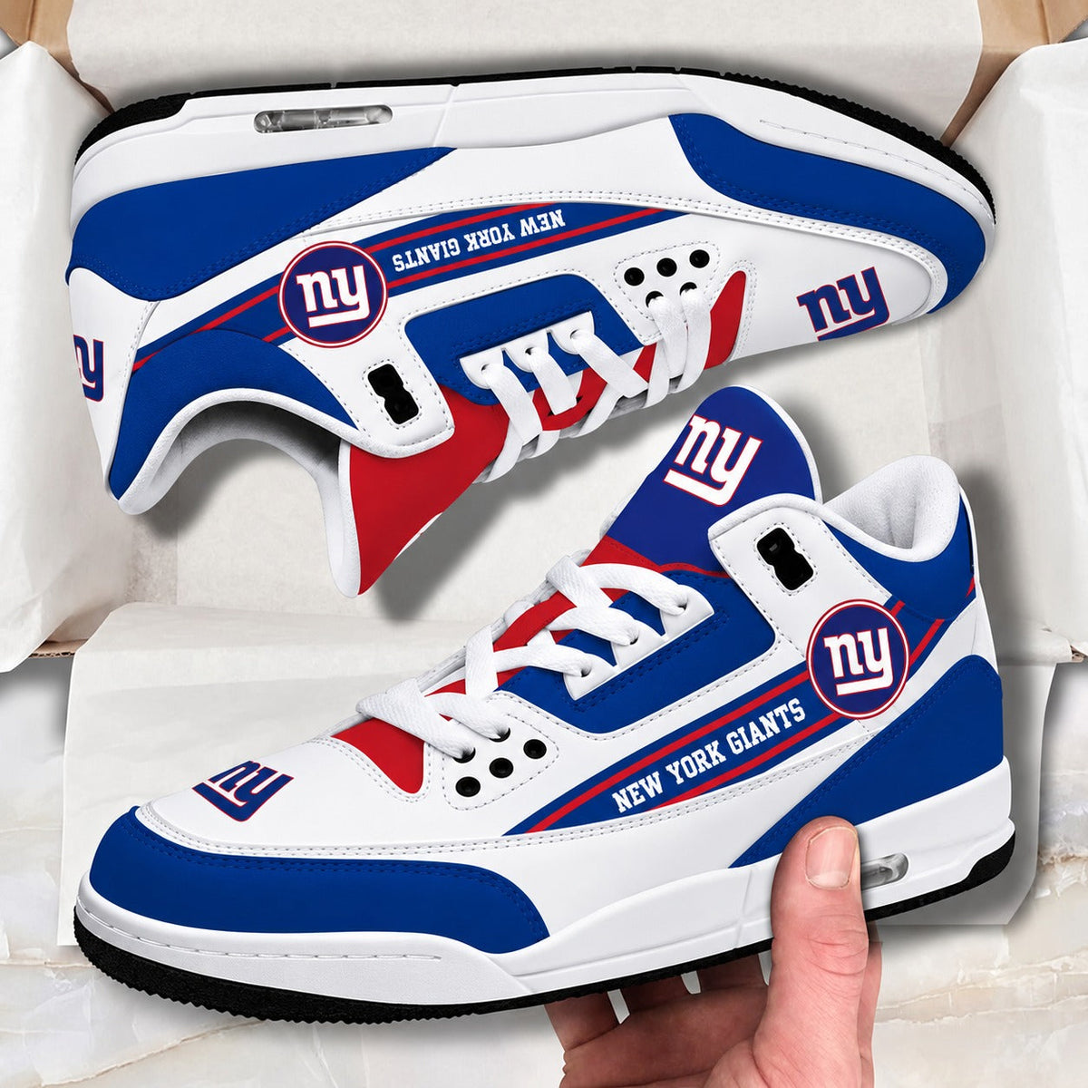 NYG x NFL Basic White Genuine Leather JD03 Shoes Men and Women