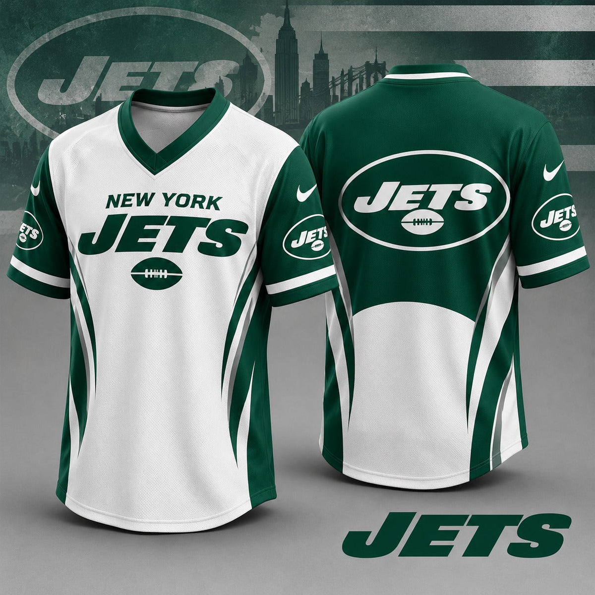 NYJ Premium NFL Team Spirit V-Neck Jersey