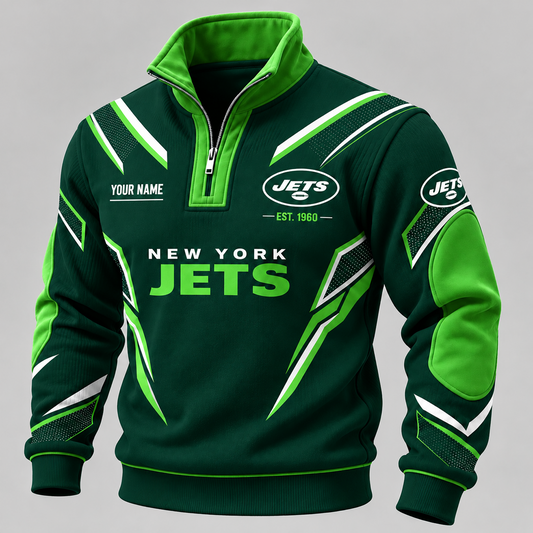 NYJ x NFL Personalized Quarter Zip Sweatshirt