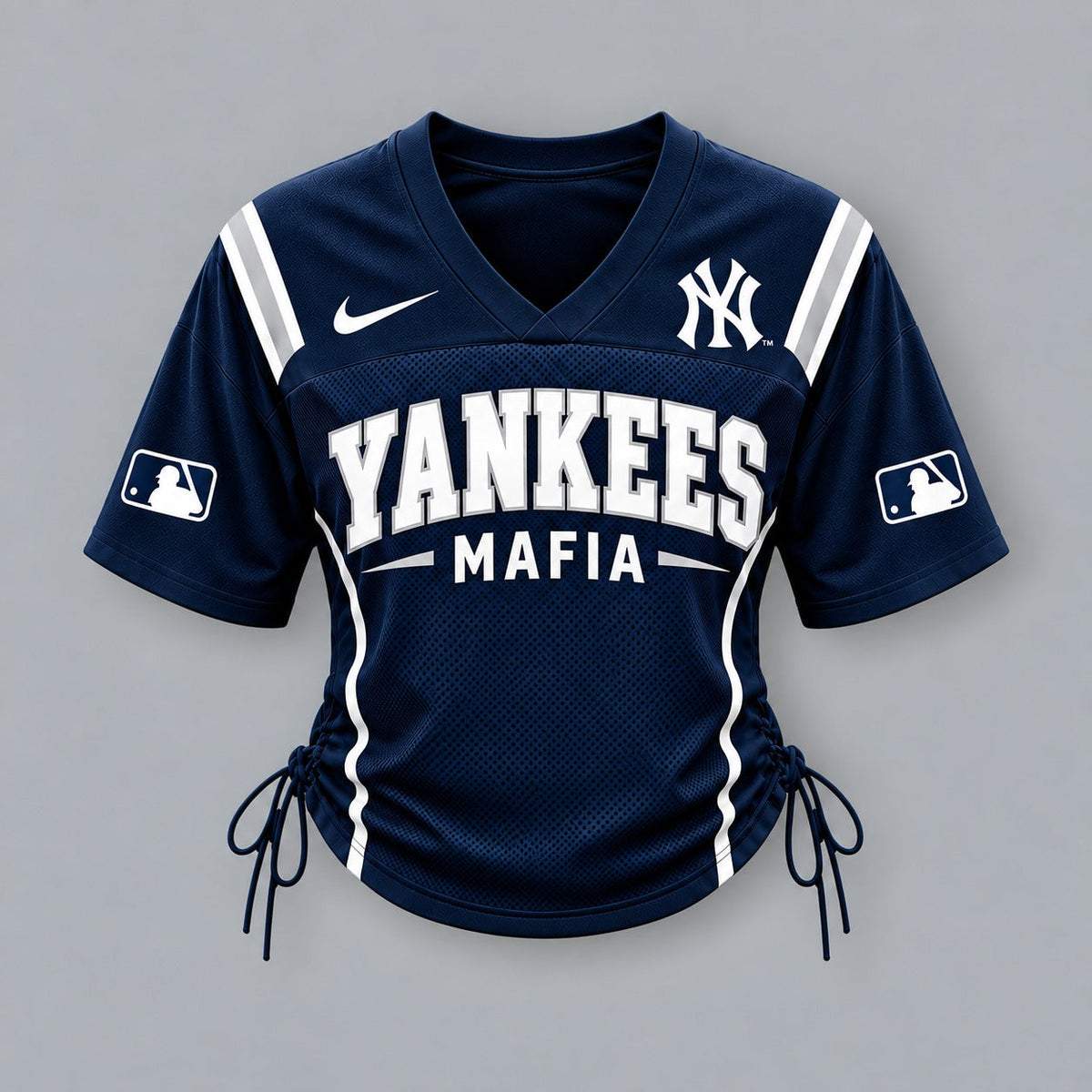 NYY Premium MLB Game Day Women Lace-Up Jersey Shirt