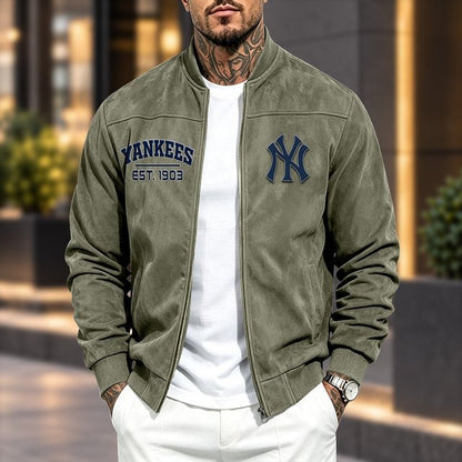 NYY x MLB Suede Bomber Jacket