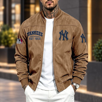 NYY x MLB Suede Bomber Jacket