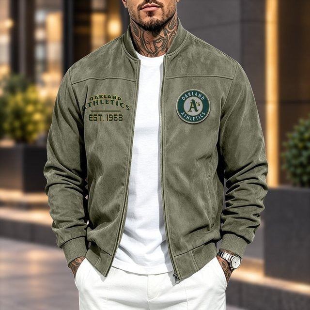 OA x MLB Suede Bomber Jacket