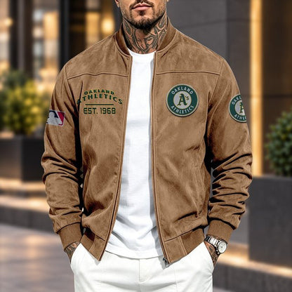 OA x MLB Suede Bomber Jacket
