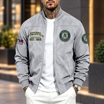 OA x MLB Suede Bomber Jacket
