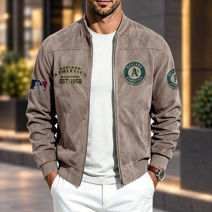 OA x MLB Suede Bomber Jacket