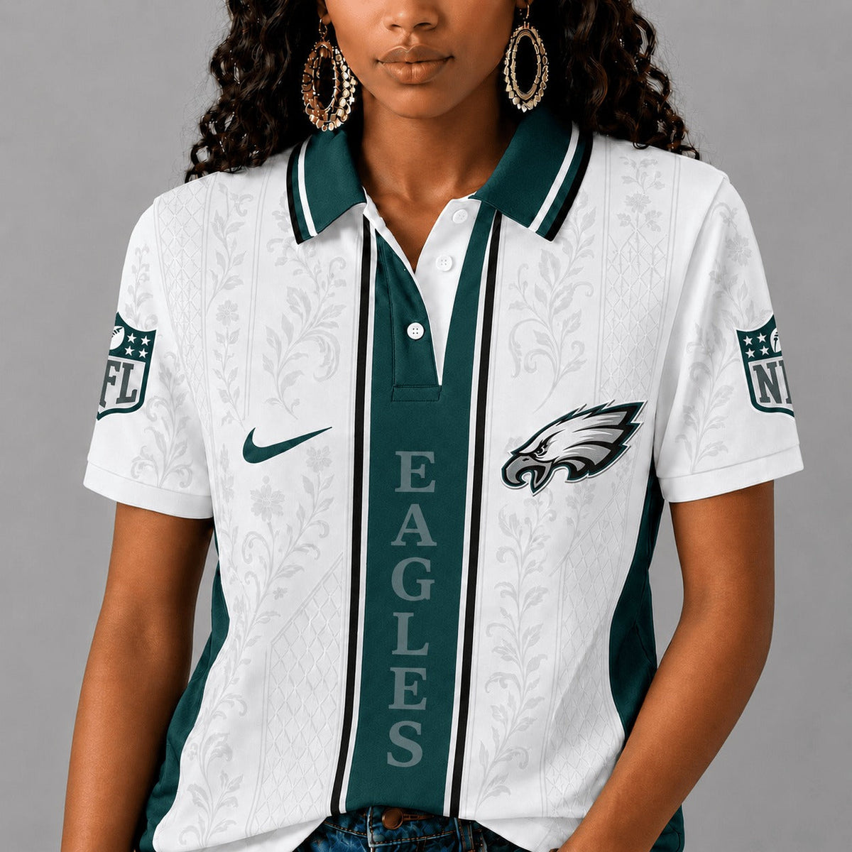 PE Premium NFL Floral Elegance Polo Shirt
