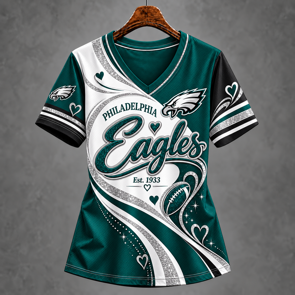 PE x NFL Premium Womenƒ??s V-Neck Shirt