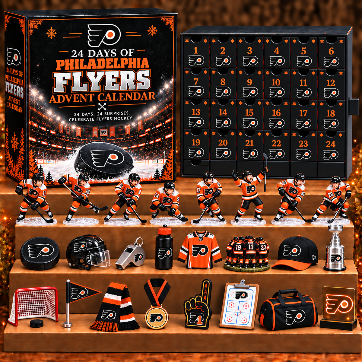 PF x NHL Personalized 24 Days Of Hockey Ice Advent Calendar Blink Box