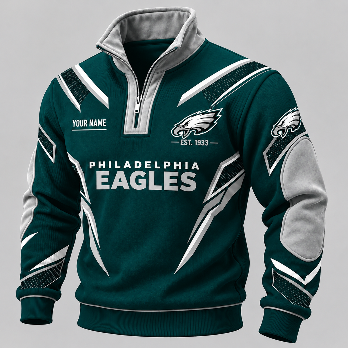 PHI x NFL Personalized Quarter Zip Sweatshirt
