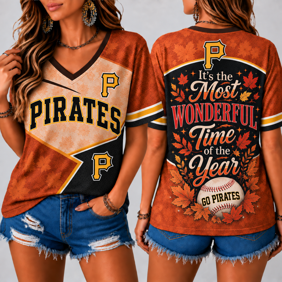 PIT Premium MLB Fall Game Day V-Neck Shirt