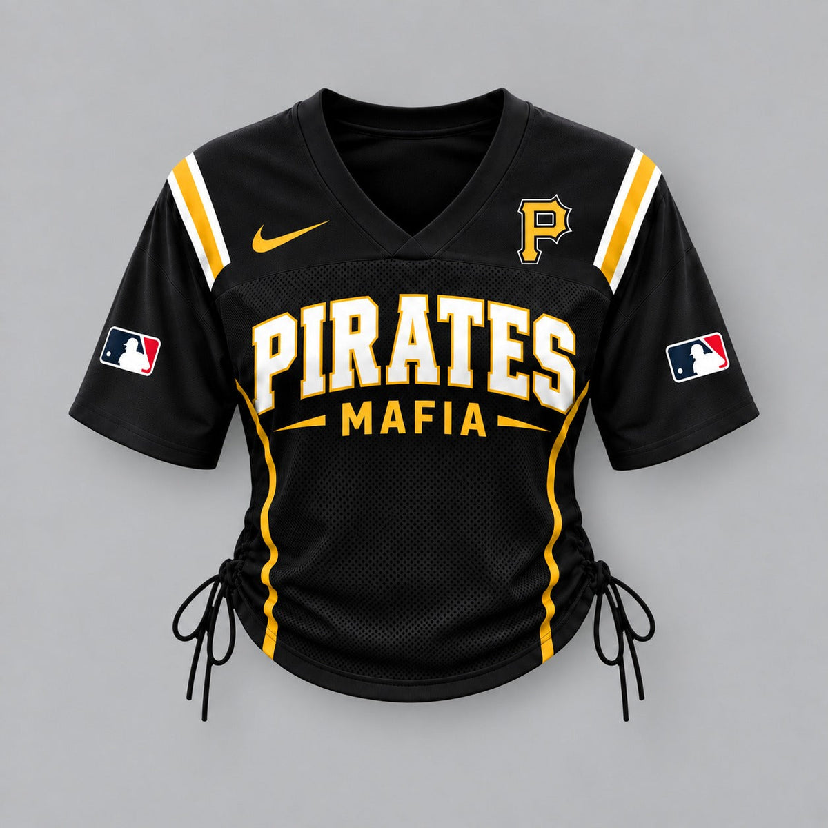 PIT Premium MLB Game Day Women Lace-Up Jersey Shirt