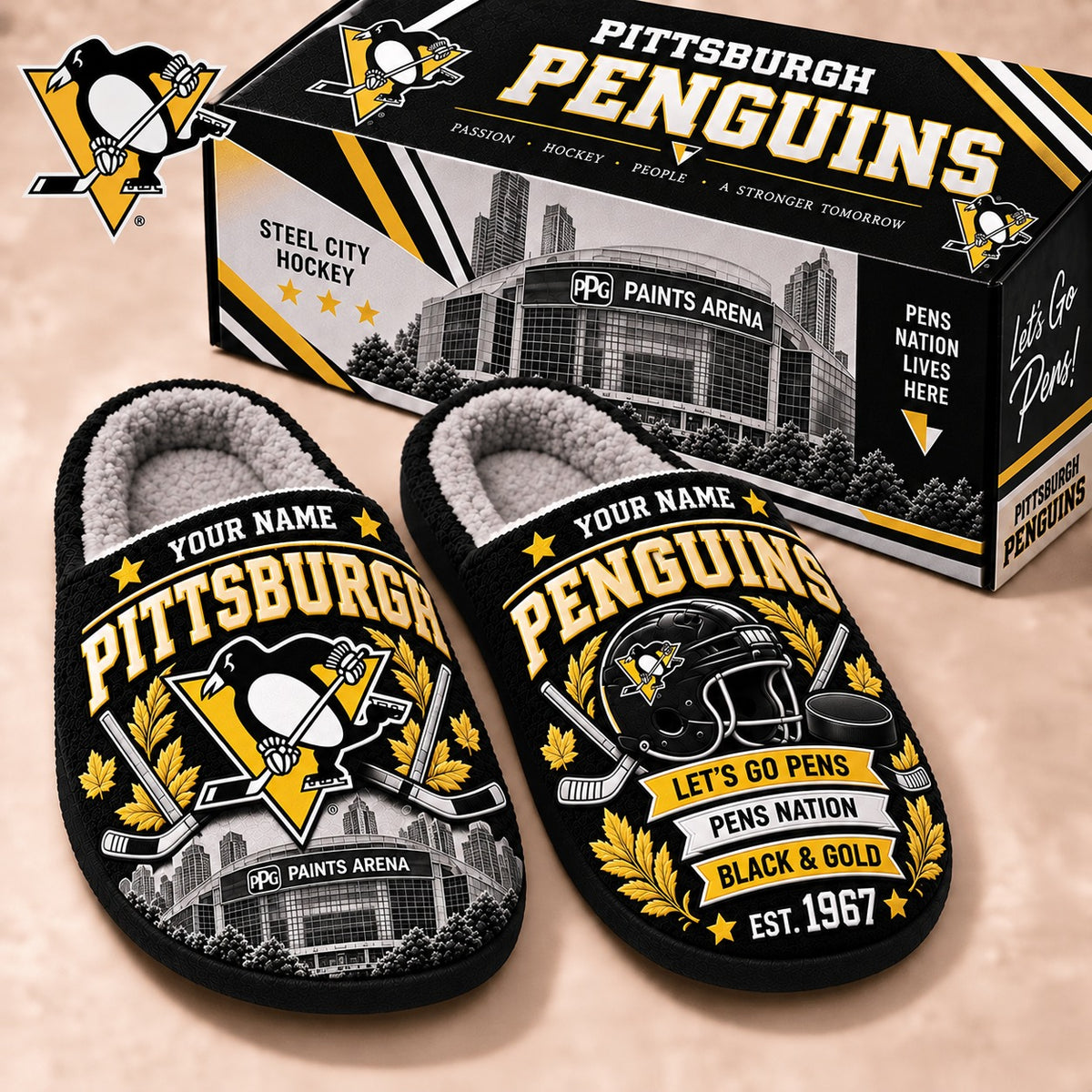 PP x NHL Premium Personalized Slippers Gift For Fan Hockey Men Women