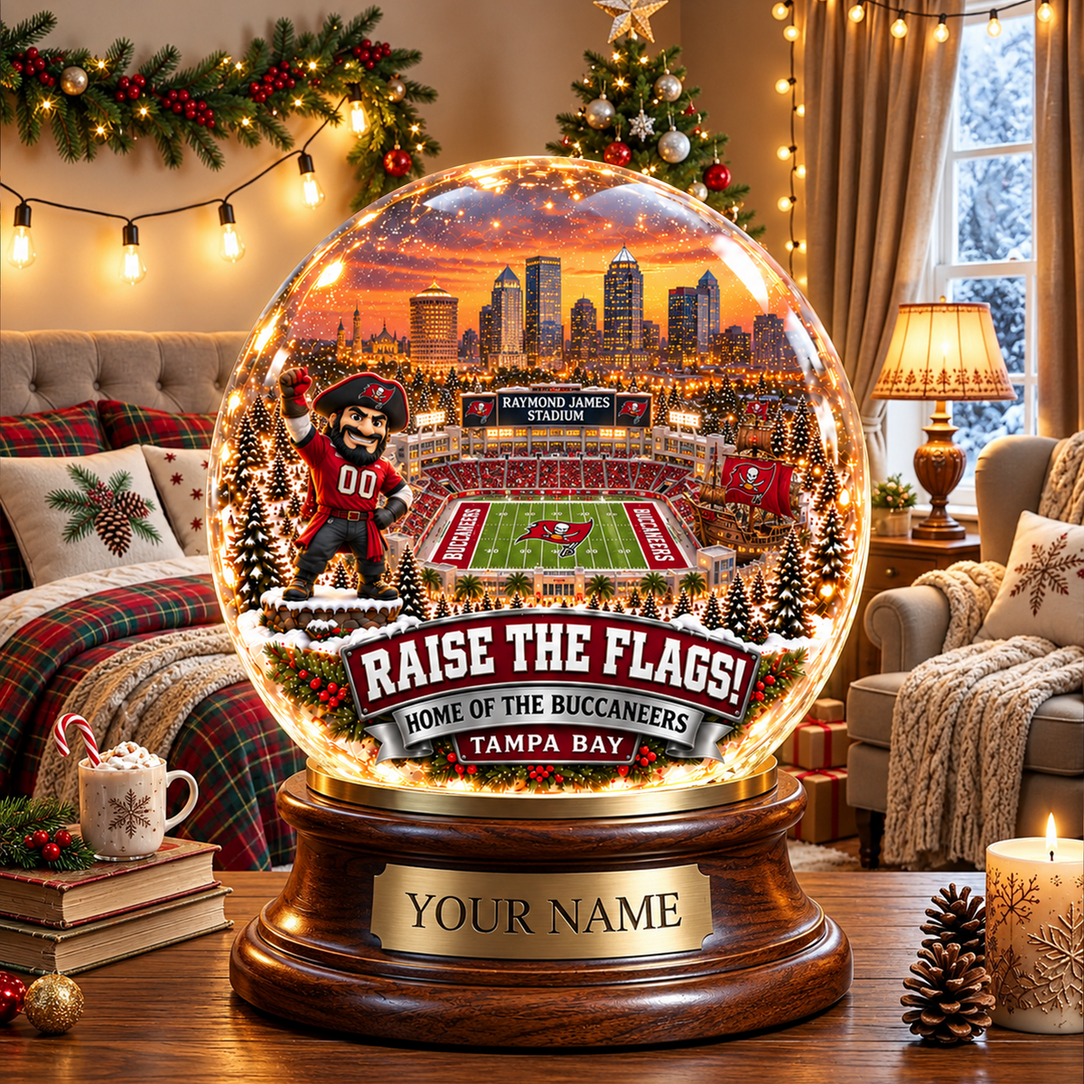 PREMIUM NFL TBB DELUXE PERSONALIZED Crystal Ball Night Light For FanLIMITED EDITION NDT VHM 031026