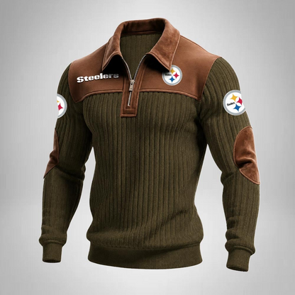 PS x NFL Men‘s Suede Zip-up Polo Shirt
