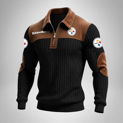 PS x NFL Men‘s Suede Zip-up Polo Shirt