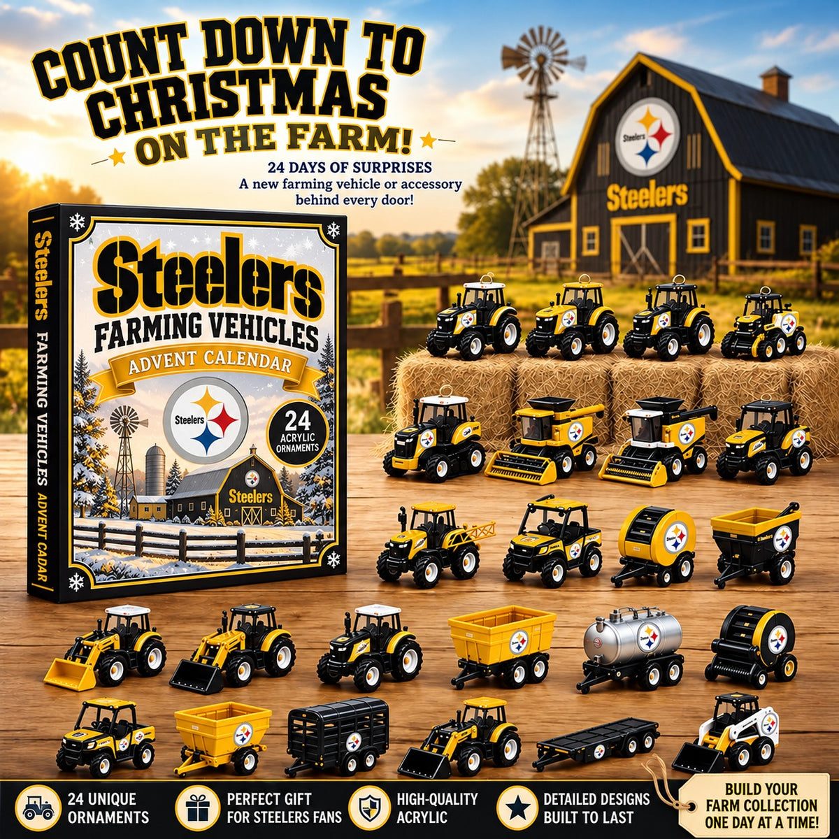 PS x NFL Personalized 24 Days Of Farming Vehicles Advent Calendar Blink Box
