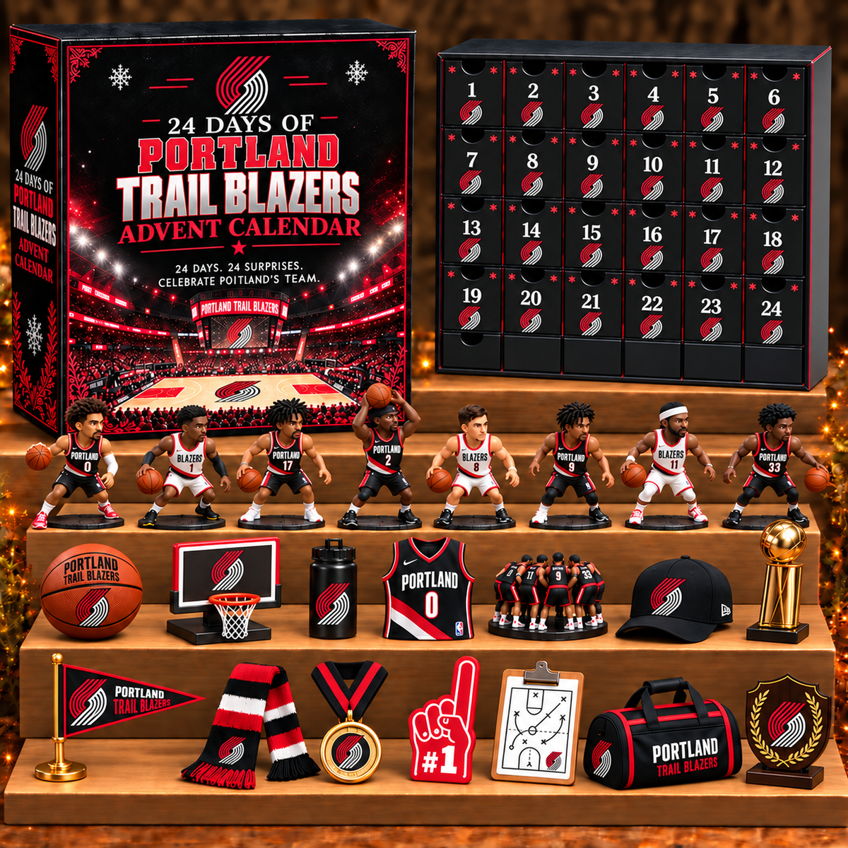 PTB x NBA Personalized 24 Days Of Basketball Advent Calendar Blink Box