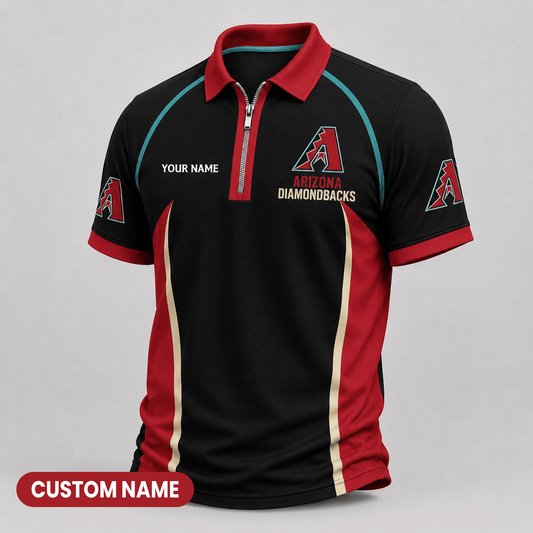 Premium MLB x ARI Performance Zipper Polo Shirt