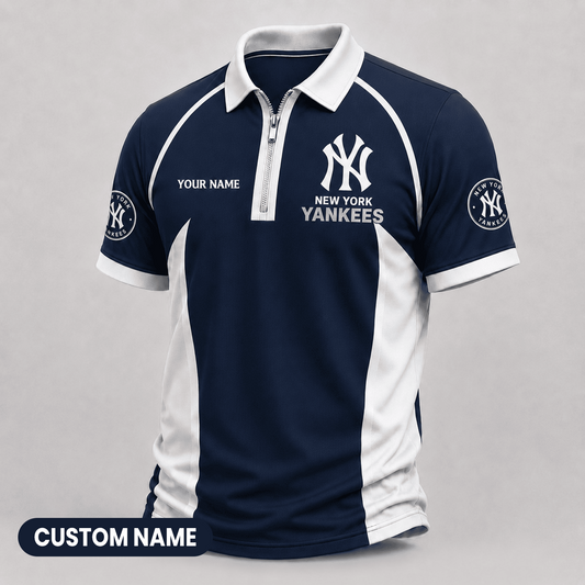 Premium MLB x NYY Performance Zipper Polo Shirt