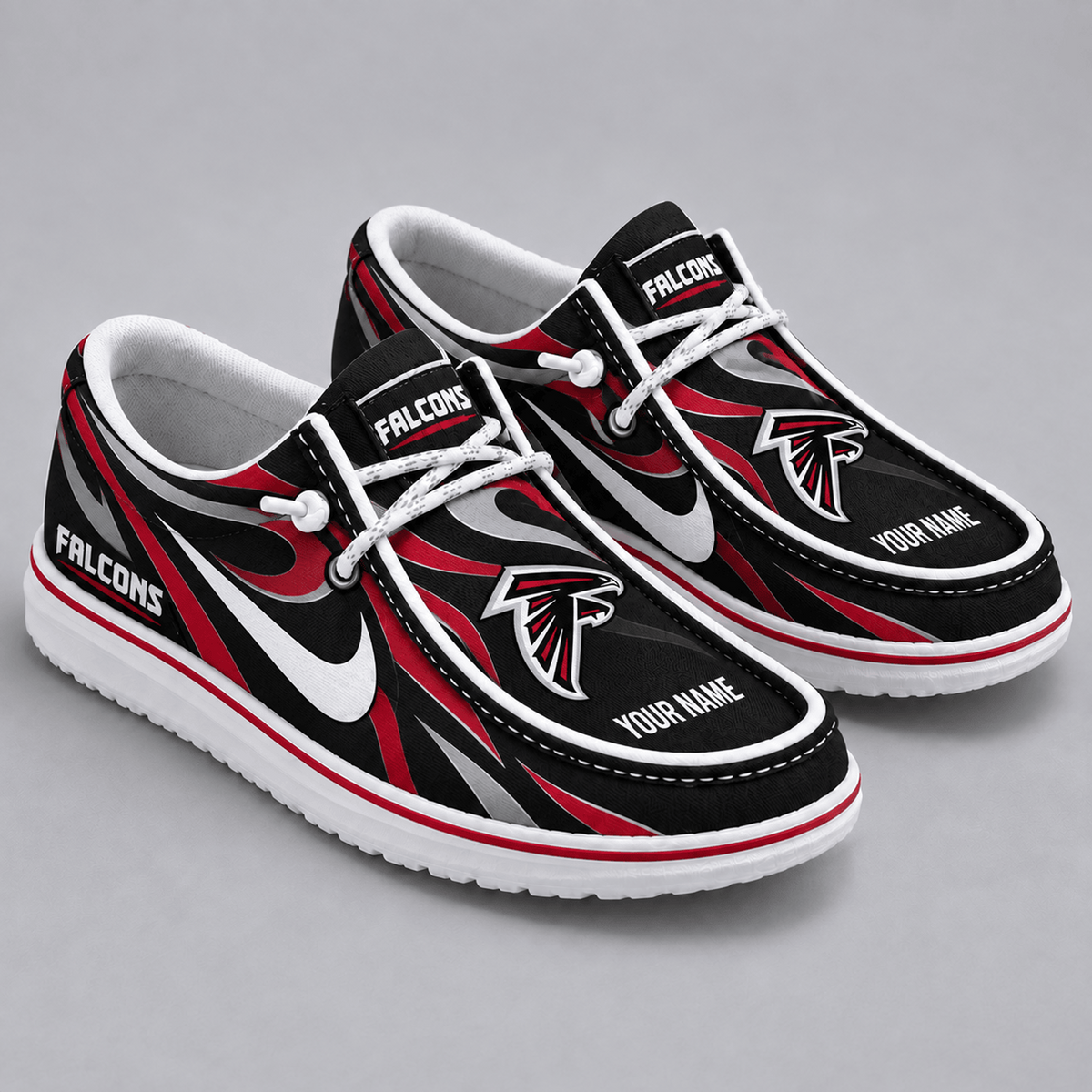 Premium NFL x ATL Flame Pattern Loafer Shoes