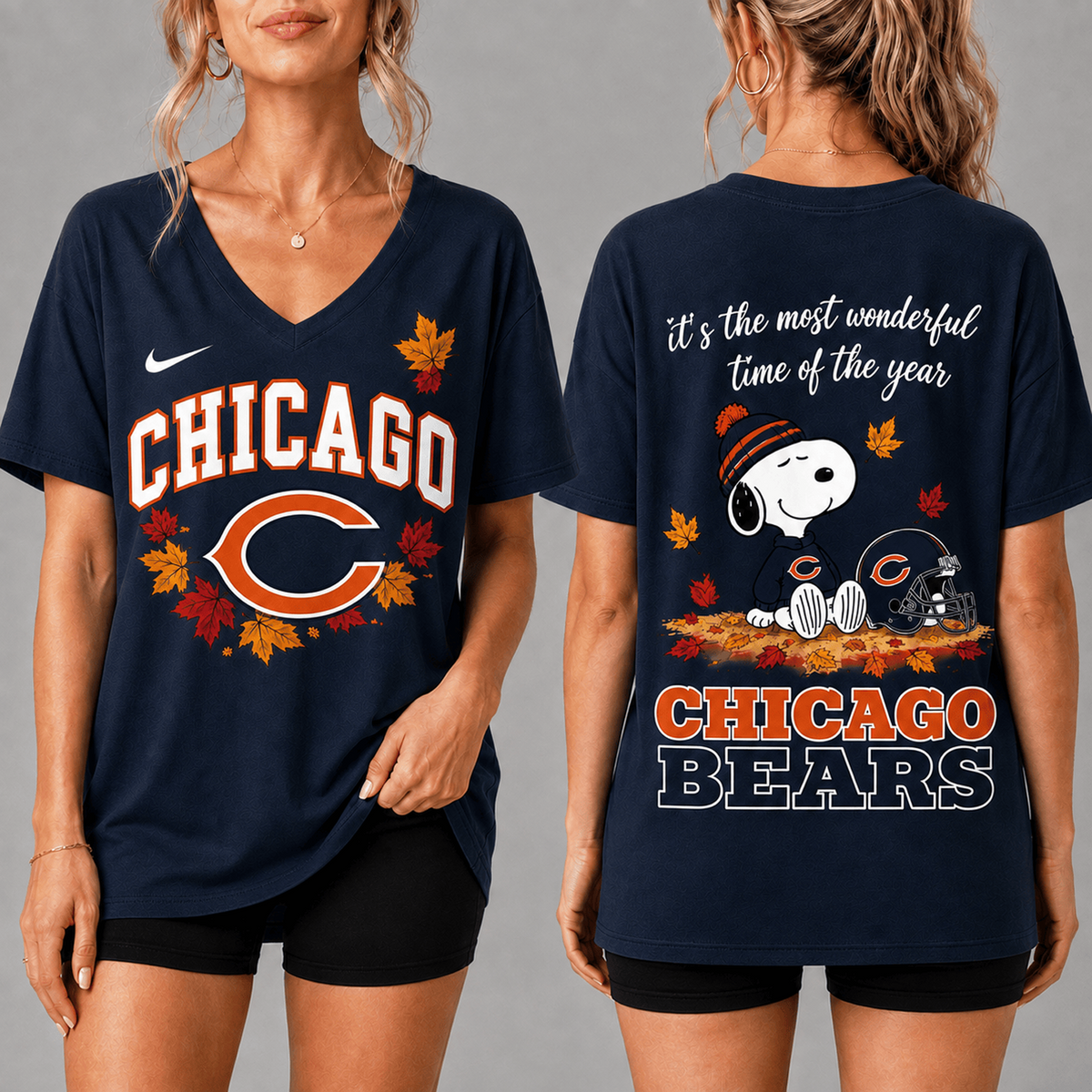 Premium NFL x CHI Fall Football Season Comfort V-neck