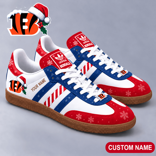Premium NFL x CIN Merry Stripes Samba Shoes